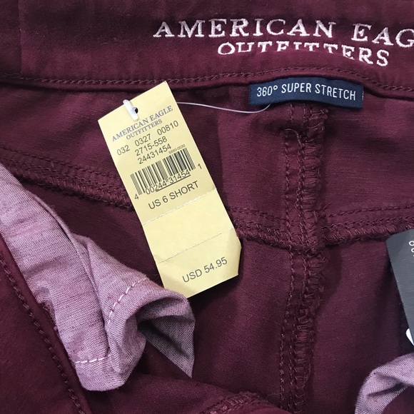 American Eagle Maroon Jegging NWT Size 6 Short - Picture 4 of 7